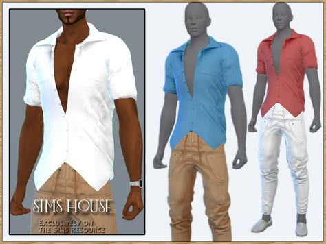 The Sims Resource - MEN'S SUMMER SHIRT Sims 4 Cc Male Clothing Formal, Sims 4 Male Open Shirt, Sims 4 Male Summer Clothes, Sims 4 Cc Tank Top Male, Sims 4 Cc Shirts Men, Sims 4 Male Shirts, Sims 4 Cc Male Shirts, Cc Men, Ts4 Clothes