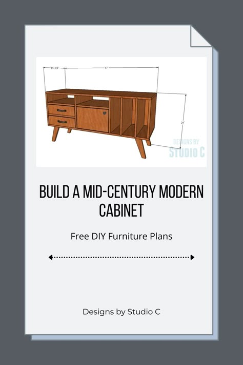 Diy Mid Century Modern Bookshelf, Diy Mid Century Modern Furniture Plans, Diy Modern Sideboard, Mid Century Modern Stereo Cabinet, Diy Tv Cabinet Ideas, Mcm Record Cabinet, Mid Century Storage Cabinet, Diy Mid Century Modern Tv Stand, Diy Mcm Tv Stand