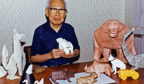 Akira Yoshizawa - Wet origami creator - awesome Akira Yoshizawa, Origami Projects, Origami Techniques, Origami Artist, Anne Bancroft, Mary Blair, Origami Models, Origami Paper Art, Origami Folding