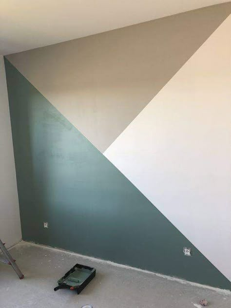 Bedroom Paint Design, Geometric Wall Paint, Diy Wall Painting, Bedroom Wall Designs, Bedroom Wall Paint, Wall Paint Designs, Room Deco, Trendy Bedroom, Big Boy Room