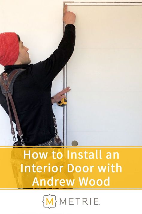 How to Install Trim around a door. We’re putting a spin on our previous Metrie Masters series, by giving you a behind-the-scenes look of trim installation and sharing tips from the experts on how to get to a beautifully finished space. This month, we’re covering interior door installation with our friend and contractor, Andrew Wood, of Ecnomus Construction. | trim | home design | finishing touches | #interiordesign #homedeatils Bryan Baeumler, Interior Door Installation, Trim Installation, Andrew Wood, Installing Shiplap, Prehung Interior Doors, Door Jamb, Door Diy, Door Casing