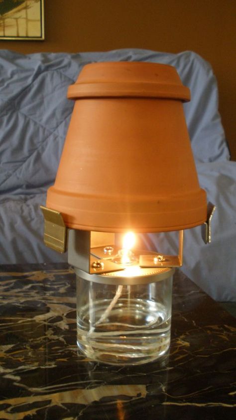 Ceramic Oil Heater--another version of the "Candle-Lamp" Candle Heater, Diy Heater, Oil Heater, Emergency Preparation, Ceramic Heater, Tanah Liat, Day Day, Homestead Survival, Survival Life