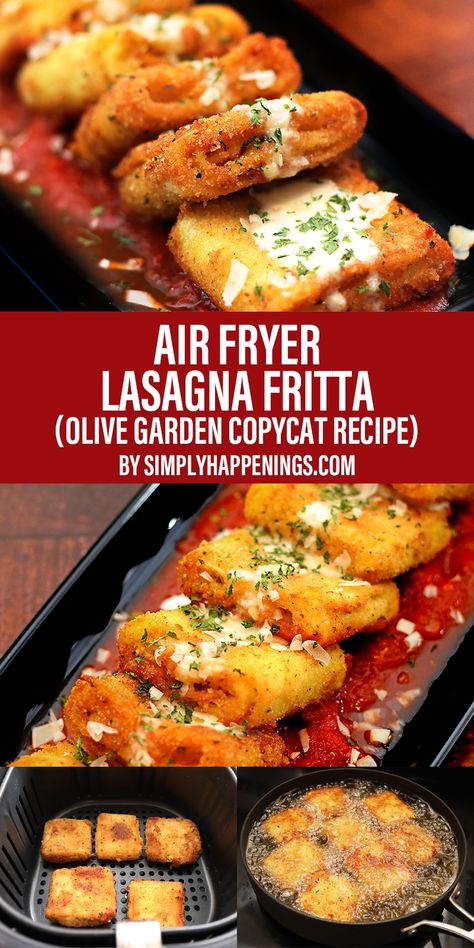 Lasagna Fritters Air Fryer, Olive Garden Fried Lasagna, Things To Do With Lasagna Noodles, Food Network Air Fryer Recipes, Air Fryer Lasagna Fritta, Lasagna Roll Ups Air Fryer, Air Fryer Lasagna Rolls, Food Ninja Air Fryer Recipes, Italian Air Fryer Recipes