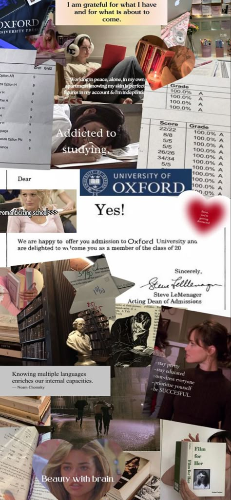 School Achievement Board, My Oxford Year, How To Study Like A Oxford Student, Shakespeare Astethic, Oxford University Vision Board, Oxford Study Aesthetic, Vision Board Inspo Pictures Study, Vision Board Pictures Study, Yale Vision Board