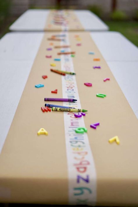 3rd Birthday Party Activity Ideas, Chicka Chicka Boom Boom First Birthday, Alphabet Party Theme, Kindergarten Birthday Party Ideas, Alphabet Birthday Party Theme, Preschool Birthday Party Ideas, Alphabet Party Ideas, Abc 123 Birthday Party Ideas, Abc Theme Birthday Party