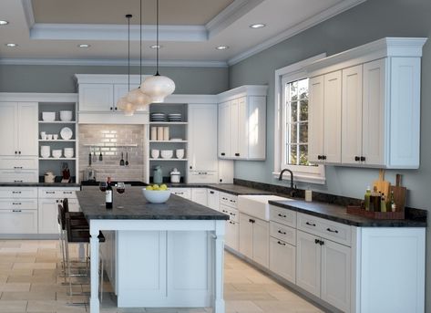 Top Kitchen Colors, Kitchen Paint Ideas, Paint For Kitchen, Blue Kitchen Walls, Grey Kitchen Walls, Kitchen Color Ideas, Grey Blue Kitchen, Best Kitchen Colors, Paint For Kitchen Walls