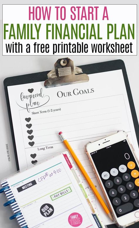 Do you have a family financial plan? Here's how to start one with a FREE printable goals worksheet! Perfect to add to your planner and to start the conversation on your family finance goals. #ad #LetsMakeaPlan #planner #budget #goals Family Financial Planning, Free Goal Printables, Financial Planning Printables, Budget Goals, Start A Family, Goals Worksheet, Finance Goals, Financial Plan, Family Finance