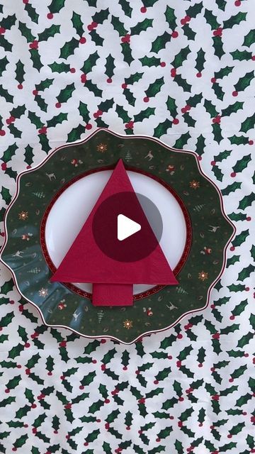 Sophie Liard | home | travel | Amazon Finds on Instagram: "New Christmas tree fold using a paper napkin as requested by you lot 👏 #diningtable #christmas #napkin" Christmas Tree Paper Napkins, Xmas Tree Napkin Fold, Easy Christmas Paper Napkin Folding, Napkin Decoration Ideas Christmas, Christmas Tree Folded Napkins, Christmas Tree Napkin Folding Tutorials, Napkin Tree Fold, Napkins Christmas Ideas, Folding Paper Napkins For Christmas