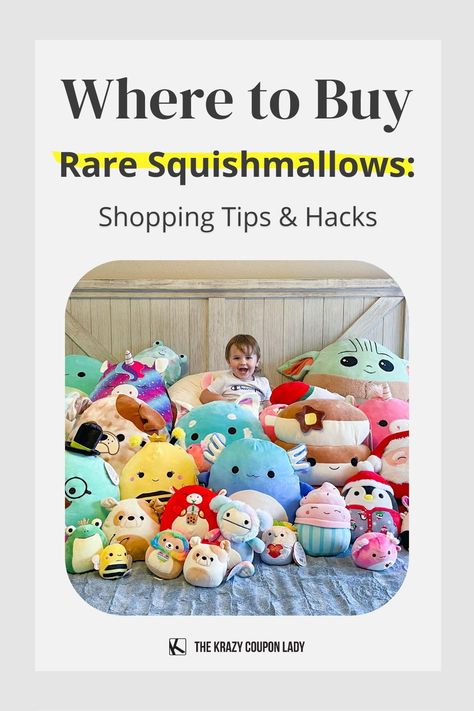 Shopping for rare Squishmallows doesn’t have to be a daunting task. Wondering what in the world is a Squishmallow? They’re a cuddly plush that’s taking retailers and social media by storm. If you were around for the Beanie Baby craze, the hype is the same. And just like the beanies, there are rare Squishmallows. The Krazy Coupon Lady is going to walk you through the fluffy land of Squishmallows, where to buy the rare Squishmallows, and know how much you should spend. Read on for shopping hacks! Where To Buy Squishmallows, Rare Squishmallows, Dollar General Penny Items, Hobby Lobby Sales, Classic Disney Characters, Diy Halloween Costumes For Kids, The Krazy Coupon Lady, Krazy Coupon Lady, Blind Bags