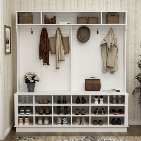 How to Create a Mudroom for the Space That You Have Built In Bench With Shoe Storage, Built In Coat And Shoe Storage, Mudroom Lockers With Shoe Storage, Laundry Room Shoe Storage Ideas, Backpack And Shoe Storage, Garage Landing Mudroom, Coat And Shoe Storage Entryway, Mudroom Shoe Storage Ideas, Entry Way Shoe Storage Ideas