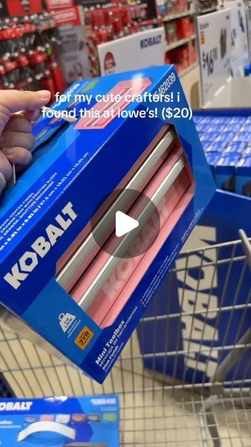 jace and judy on Instagram: "for the cute crafters out there! i saw a picture of this pink tool box floating around online so i RAN to lowe’s to pick one up! it was $20 😮🌸 it’s on the smaller end and very heavy duty (it comes in a bunch of colors like green, blue, white and black)" Kobalt Mini Toolbox Ideas, Pink Tool Box, Girl Tools, Pink Tools, Like Green, Blue White And Black, Pick One, Tool Box, I Saw