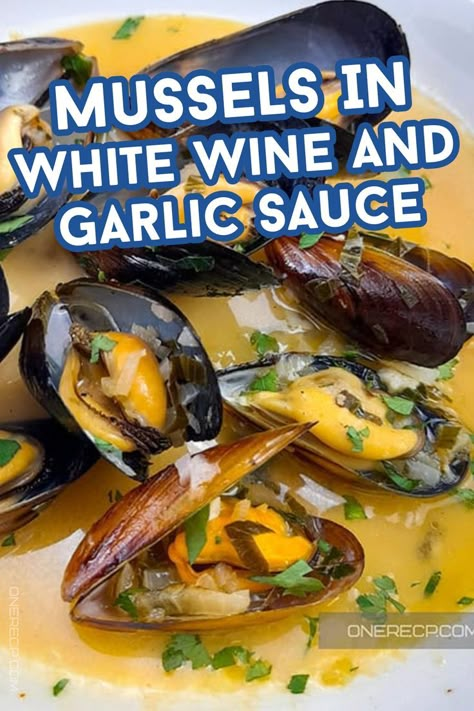 Delight in mussels in white wine and garlic sauce for a flavorful and aromatic seafood dish that’s simple to make! Perfect for impressing guests—visit our site for the full recipe! 🍷🦪🧄 Best Mussels Recipe Sauces, Steamed Mussels In White Wine Garlic, Portuguese Mussels Recipe, Mussels Recipe White Wine, White Wine Garlic Butter Sauce, Mussels Recipe Pasta, Best Mussels Recipe, Mussels In White Wine Sauce, Mussels Recipes