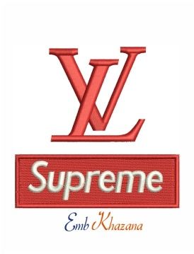 Buy Supreme Louis Vuitton logo Embroidery Dst Pes File online in USA Supreme Louis Vuitton, Supreme Lv, Patriotic Embroidery, Louis Vuitton Logo, Louis Vuitton Supreme, Internet Logo, Clothing Brand Logos, Fashion Logo Branding, Lv Logo