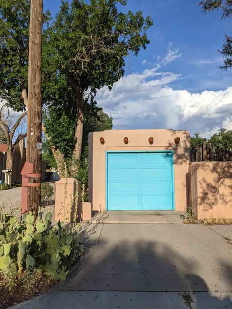 Turquoise Garage Door, Garage Door Colors, Turquoise Door, Door Murals, House Front Door, Garage House, Door Color, Garage Door, House Front