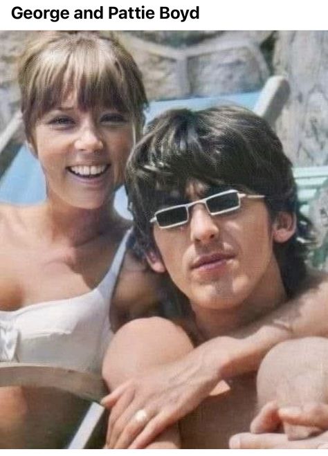 Pattie Boyd And George Harrison, 60s Rockstar, Poc Coquette, George Harrison And Pattie Boyd, Barbados Honeymoon, George Harrison Pattie Boyd, Patti Boyd, The Beatles George Harrison, Georgie Porgie