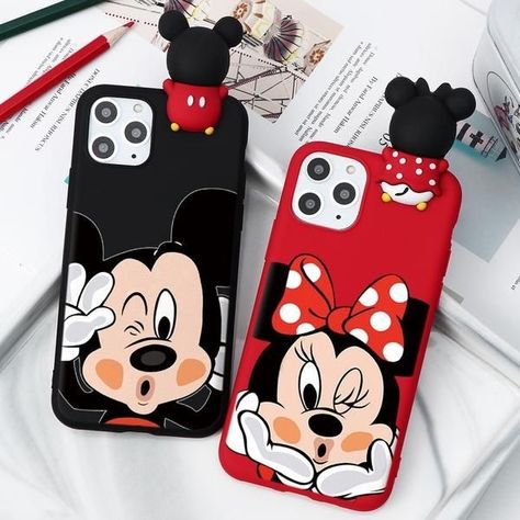 Mickey Mouse Phone Case, Couple Iphone, Mickey Mouse Phone, Iphone Cartoon, Toy Phone, Cartoon Couple, Stylish Iphone Cases, Mickey Mouse Cartoon, Collage Phone Case