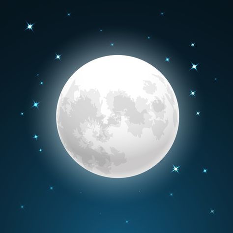 Ilustración de vector de luna llena de c... | Free Vector #Freepik #freevector #fondo #estrella #circulo #luz Moon Close Up, Moon Vector Illustration, Moon For Kids, Cartoon Moon, Moon Clipart, Moon Cartoon, Star Circle, Moon Vector, Cartoon Sun