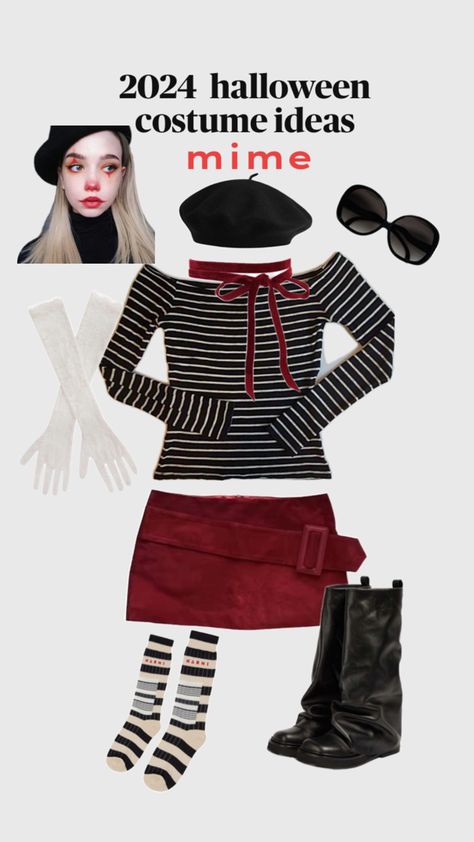 #mimecostume #halloween #costumeideas Hallo Costumes, Mime Costume, Pretty Halloween Costumes, Pretty Halloween, Charleston, Halloween Costumes, Collage, Halloween, Quick Saves