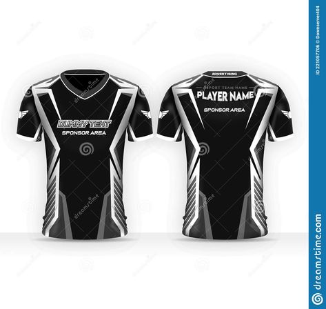 Black And White E-sport T-shirt For Gamers, Short Sleeve Jersey Template Stock Vector - Illustration of adult, background: 221057706 Volleyball Jersey Design Ideas T Shirts, Jersey Esport Gaming, Esport Jersey Design, Volleyball Tshirt Designs, Rugby Jersey Design, Jersey Esport, Volleyball Jersey Design, Jersey Gaming, Jersey Template