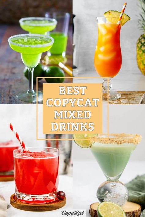 Mixed Drinks At Home, Popular Mixed Drinks, Watermelon Syrup, Apple Pucker, Tiki Drink, Cocktails At Home, Restaurant Drinks, Perfect Margarita, Copy Cats