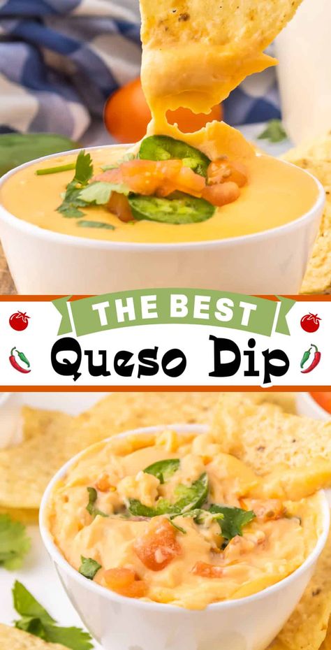 Discover the secret to making the ultimate queso dip at home with this easy-to-follow recipe, perfect for parties or cozy nights in. With gooey cheese, zesty flavors, and a hint of spice - for dipping chips, veggies, or even drizzling over nachos! Best Queso Dip, The Best Queso, Best Queso, Cheese Dip Mexican, Cheese Recipes Appetizers, Queso Dip Recipes, Delicious Dips Recipes, Queso Dip, Quick Appetizers