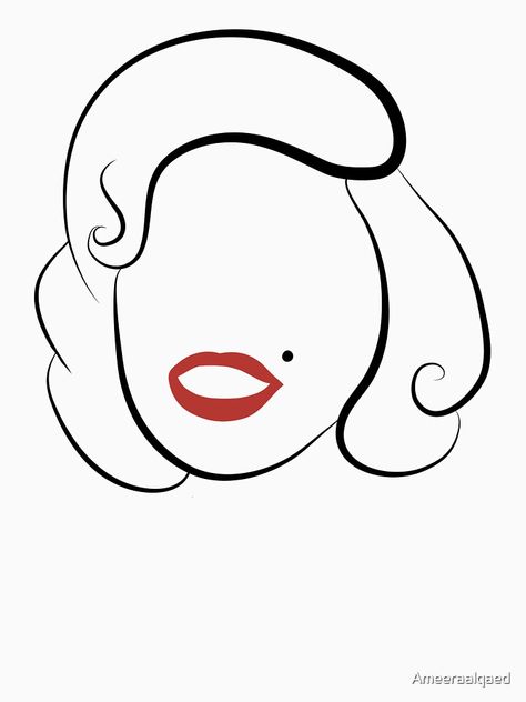 "Marilyn Monroe" T-shirt by Ameeraalqaed | Redbubble Fashion Zine, Tattoo Bar, Marilyn Monroe T Shirts, Tats Ideas, Hippie Lifestyle, Design Podcast, Glitter Tattoo, Edgy Short Hair, Lip Art