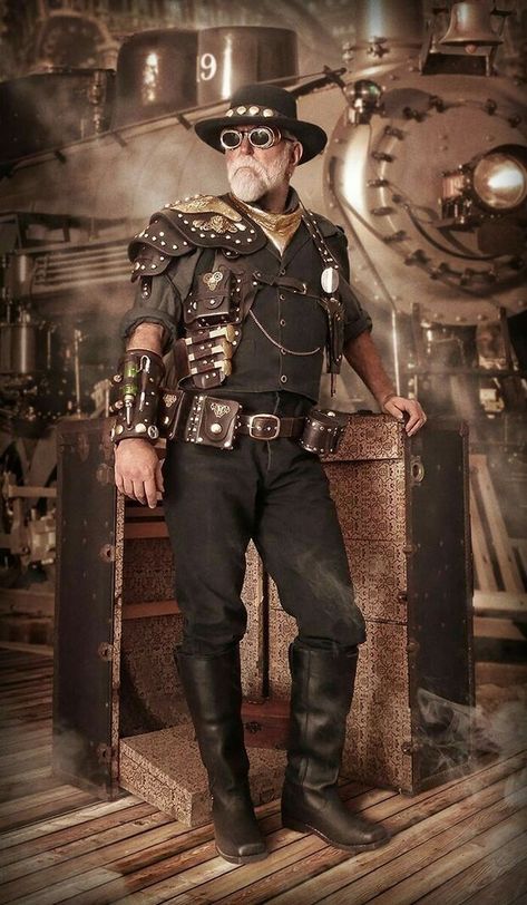 Steampunk Gunslinger, Steampunk Cowboy, Atomic Punk, Steampunk Armor, Moda Steampunk, Steampunk Man, Steampunk Characters, Steampunk Men, Mode Steampunk