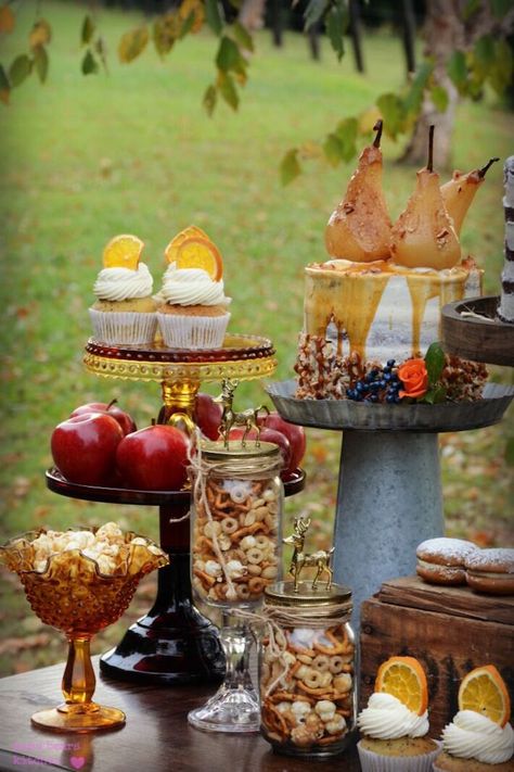 Sweets and snacks from a Fall Dessert Table on Kara's Party Ideas | KarasPartyIdeas.com (29) Orange Dessert Table, Fall Desserts Table, Dessert Table Ideas, Orange Dessert, Apple Hand Pies, Pumpkin Mousse, Fall Desserts Easy, Thanksgiving Food Desserts, Changing Leaves