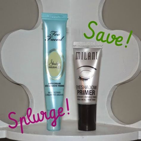 Super+DUPE-R!+Too+Faced+Shadow+Insurance+VS+Milani+Eyeshadow+Primer+-+JennySue+Makeup Milani Eyeshadow Primer, High End Makeup Brands, Milani Eyeshadow, Makeup Brush Bag, Pinterest Makeup, Too Faced, Makeup Guide, Eyeshadow Primer, Eye Primer