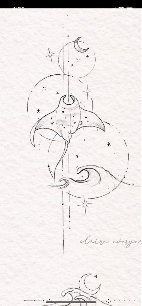 Manta Ray Art Design, Back Tattoo Stingray, Stingray Tattoo Thigh, Cute Manta Ray Tattoo, Sea Ray Tattoo, Floral Manta Ray Tattoo, Manta Rays Drawing, Moana Manta Ray Tattoo, Sting Ray Tattoo Back