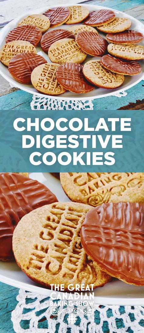 Digestives Recipe, Canadian Baking, Tempering Chocolate, Digestive Cookies, British Baking Show Recipes, Bake Off Recipes, Biscuit Bar, Food For Digestion, Cookie Recipes Homemade