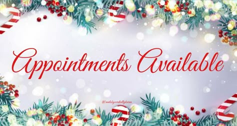 Christmas Appointments Available Salon, Hair Appointment Quotes, Hairdressing Quotes, Christmas Massage, Christmas Salon, Holiday Meme, Hair Salon Quotes, Hairdresser Quotes, Salon Promotions