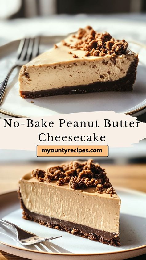 Treat yourself to our Easy No-Bake Peanut Butter Cheesecake, a quick and delicious dessert perfect for any peanut butter lover! This creamy cheesecake features a rich peanut butter filling on a buttery graham cracker crust, making it a delightful treat that requires no baking. Ideal for summer gatherings, picnics, or when you're short on time, this cheesecake is as simple to make as it is indulgent. Peanut Butter Cheesecake Recipes Easy, Graham Cracker Crust Dessert, Graham Cracker Dessert, Cheesecake Base, Peanut Butter Cheesecake Recipes, Cracker Dessert, No Bake Cheesecake Filling, Easy No Bake Cheesecake, Peanut Butter No Bake