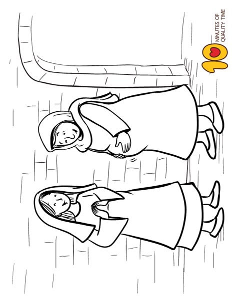 Mary Visits Elizabeth Coloring Page - Sunday School Angel Visits Mary Coloring Page, Zachariah And Elizabeth Craft, Mary And Elizabeth Bible Craft, Mary Visits Elizabeth Craft For Kids, Elizabeth In The Bible, Gabriel Visits Mary, Mary Visits Elizabeth, Mary Coloring Page, Mary And Elizabeth