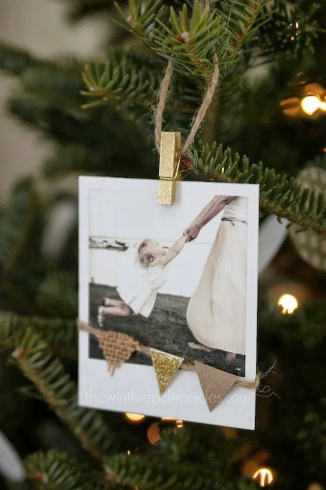 Polaroid Ornament - The Winthrop Chronicles - Lines Across Diy Christmas Tree Topper, Handmade Christmas Decorations, Diy Christmas Cards, Black Christmas, Christmas Tree Toppers, Christmas Inspiration, Tree Decor, Beautiful Christmas, Handmade Christmas