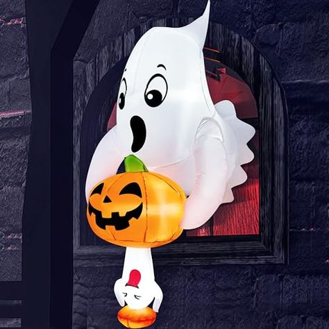 ashofthesouth's Amazon Page Halloween Yard Inflatables, Window Decor Halloween, Halloween Window Decor, Lawn Party Decorations, Ghost With Pumpkin, Halloween Blow Ups, Halloween Outdoor Decoration, Flying Ghost, Halloween Diy Outdoor