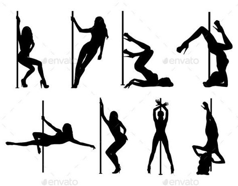 Pole dance women silhouettes Pole Poses Photo Shoots, Pole Photoshoot, Pole Poses, Dancing Silhouette, Silhouette Stickers, Ballroom Dance Photography, Dance Silhouette, Dancing Art, Pole Art