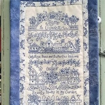 Show details for Thyme To Garden BlueWork Hand Embroidery Brain Embroidery, Hand Embroidery Patterns Vintage, Bluework Embroidery, Bird Brain Designs, Embroidery Quilts, Redwork Embroidery Designs, Vintage Style Embroidery, Machine Embroidery Redwork, Machine Embroidery Quilts