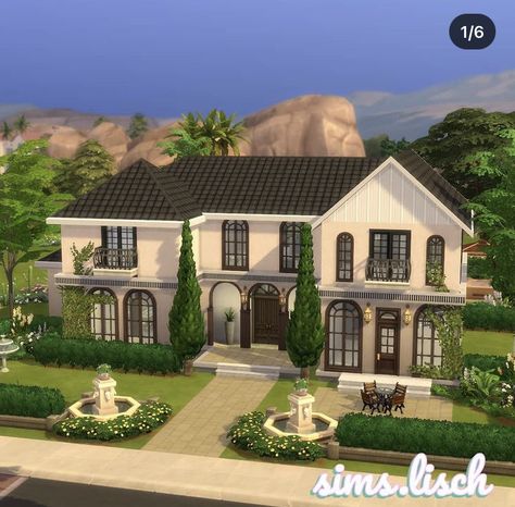 Sims 4 Houses Layout Mansion, Sims 4 Houses Without Cc, Sims Mansion Layout, Big Sims 4 Houses, The Sims 4 Case, Sims4 Mansion, Sims House Inspiration, The Sims 4 Casas, Thesims4 Houses