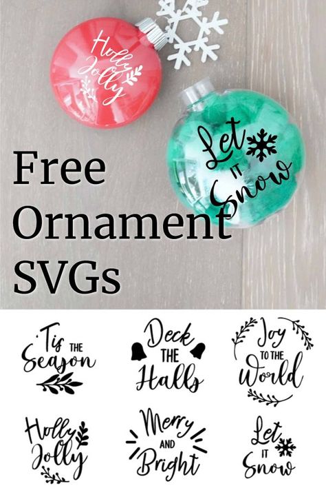 Free Svg Ornament Files, Cricut Christmas Ball Ornaments, Christmas Svgs For Ornaments, Diy Christmas Glitter Ornaments, Free Christmas Svg Images For Cricut, Diy Glitter Christmas Ornaments, Christmas Bulb Ideas, Christmas Baubles Decorations, Glitter Ornaments Diy Polycrylic