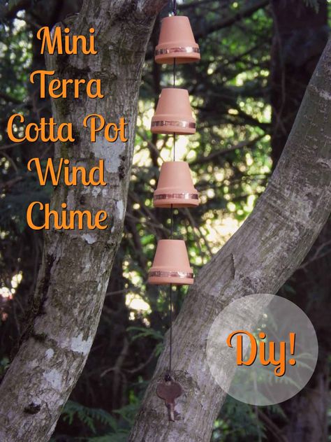 Make this DIY wind chime from mini terra cotta pots. Kids of all ages will love to make this home made wind chime from recycled materials. Mini Terra Cotta Pots, Diy Terra Cotta Pots, Make Wind Chimes, Small Clay Pot, Wind Chimes Homemade, Terra Cotta Pot Crafts Diy, Clay Pot Projects, Terra Cotta Pots, Wind Chimes Craft