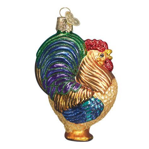 Easy Christmas Ornaments, Old World Christmas Ornaments, Blown Glass Christmas Ornaments, Christmas Farm, The Rooster, Bird Ornaments, Old World Christmas, Christmas Ornaments Homemade, Christmas Gift Box