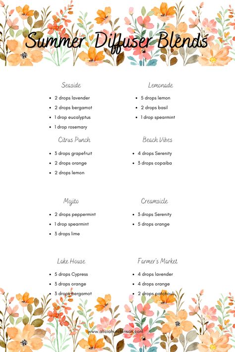 Diffuser Scents, Candle Recipes, Summer Diffuser Blends, Summer Essential Oils, June Activities, Make Your Home Smell Amazing, Mini Diffuser, Essential Oil Diffuser Blends Recipes, Herbal Teas Recipes