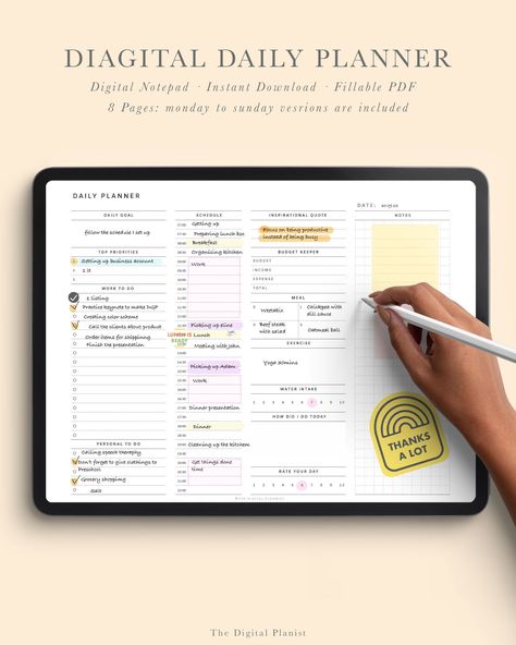 Goodnotes For Work, Digital Planner Etsy, Ipad Productivity, Goodnote Planner, Planner For Work, Digital Notepad, Digital Planner Ideas, Planner For Ipad, Digital Daily Planner