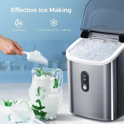 💖 AGLUCKY Nugget Ice Maker Countertop, Portable Pebble Ice Maker Machine, 35lbs/Day Chewable Ice, Self-Cleaning, Stainless Steel 💖 by Samag Shop At incredible price 🤑 Shop now 🛍️ at https://tinyurl.com/2bvtm6f6 Pebble Ice Maker, Pebble Ice, Nugget Ice, Nugget Ice Maker, Ice Maker Machine, Portable Ice Maker, Stainless Steel Countertops, Ice Machine, Ice Cube Trays