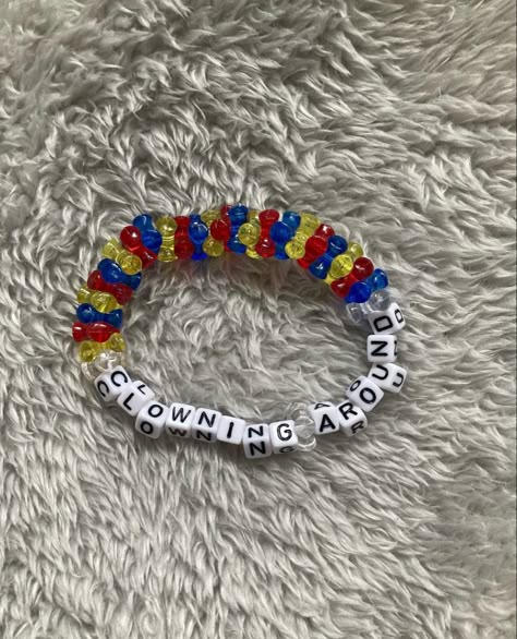 Kandi Words Ideas, Clown Kandi, Kandi Bracelet Ideas, Kandi Singles, Outta Pocket, Bracelets Kandi, Kandi Beads, Kandi Cuffs, Diy Kandi Bracelets