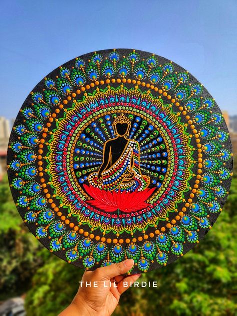 Buddha Dot Mandala | Etsy Buddha Mandala, Buddha Painting Canvas, Buddha Art Drawing, Success In Business, Fabric Painting Techniques, Buddha Art Painting, Mandala Canvas, Mandala Art Lesson, Buddha Painting