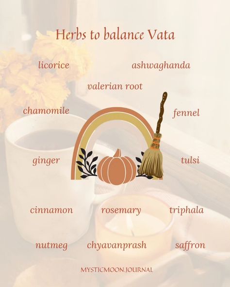 Herbs for vata dosha Herbs For Vata Dosha, Ayurveda Dosha Quiz, Vata Dosha Aesthetic, Vats Dosha, Vata Foods, Vata Dosha Recipes, Vata Dosha Diet, Vata Ayurveda, Vata Season