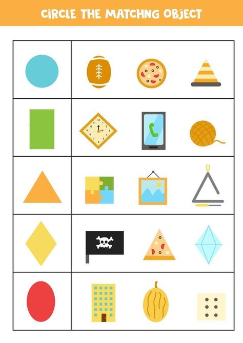 Shapes Worksheets For Kindergarten, Shape Worksheets For Preschool, Shapes Worksheet Kindergarten, Shape Tracing Worksheets, Shapes Kindergarten, Matching Worksheets, Worksheets For Kindergarten, Shapes Worksheets, Shapes Activities