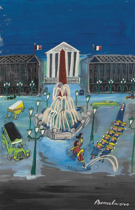 Ludwig Bemelmans (1898-1963) | Jacket, Place de la Concorde | 20th Century, Paintings | Christie's Ludwig Bemelmans Art, Madeline Books, Interior Palette, Ludwig Bemelmans, Image Paper, Old Images, The Fountain, Art Et Illustration, Oil Painting Reproductions